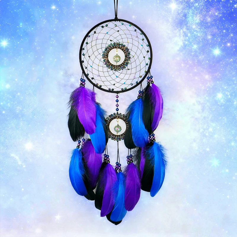 Vintage Feathers Dream Catcher Wall Pendants Decor Handmade Wind Chimes Garden Hangings Decorations For Girls Birthday Gifts