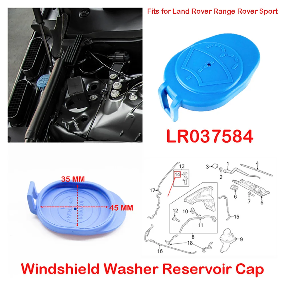 

Car Accessories LR037584 For LAND ROVER Range Rover Sport L405 L494 2014-2022 Front Windshield Wiper Washer Fluid Reservoir Cap