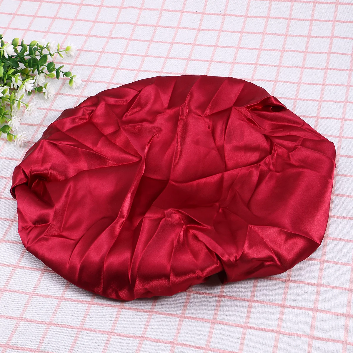 

Elastic Wide Brim Sleep Cap Large Size Round Rim Lightweight Durable Shower Bathing Cap Woman Night Use Sleep Elastic
