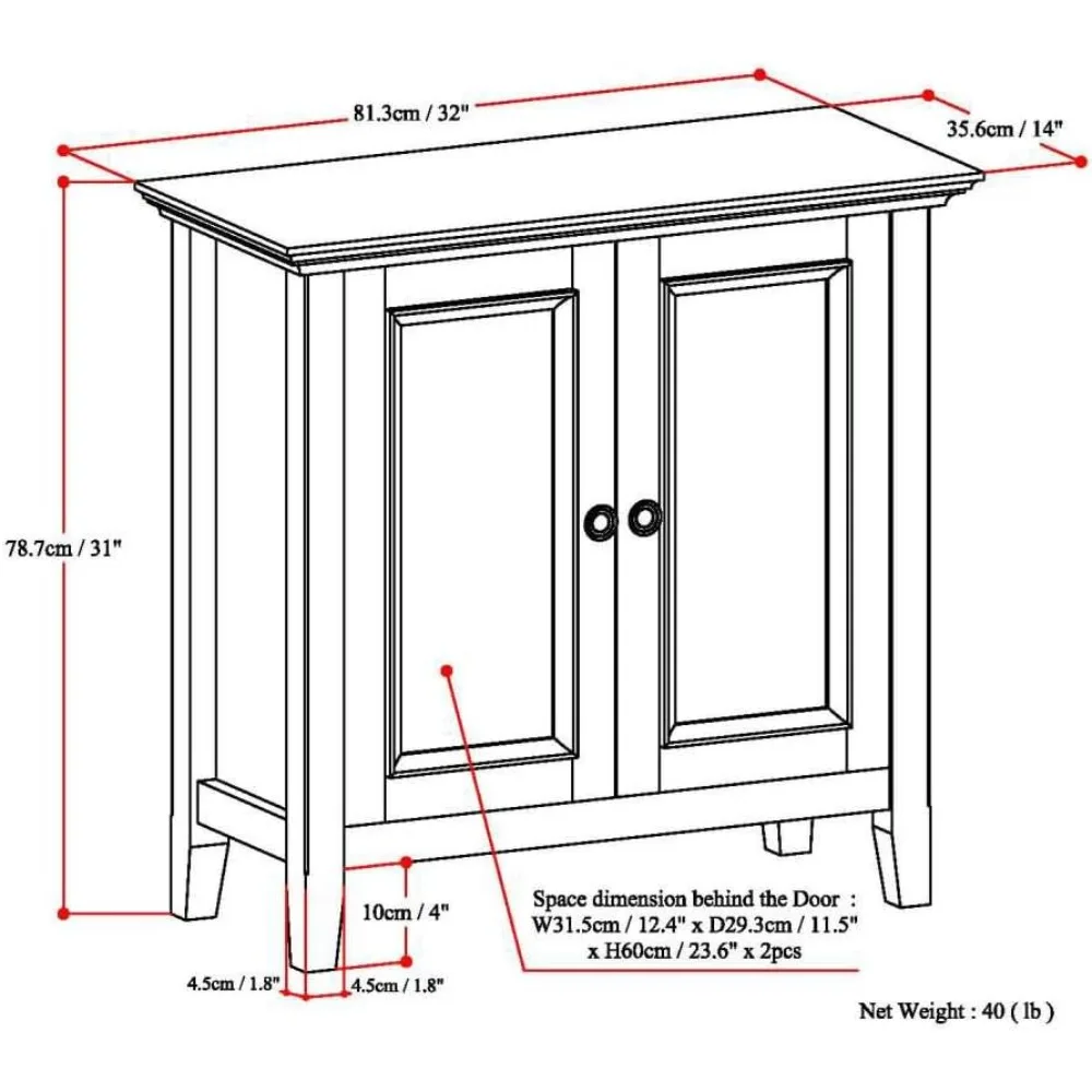 سيمبلي منزلي-خزانة تخزين منخفضة محلية باللون البني هيكوري لغرفة المعيشة والعنبر والخشب ، 32 في مساحة تخزين واسعة وجنسية ومنخفضة