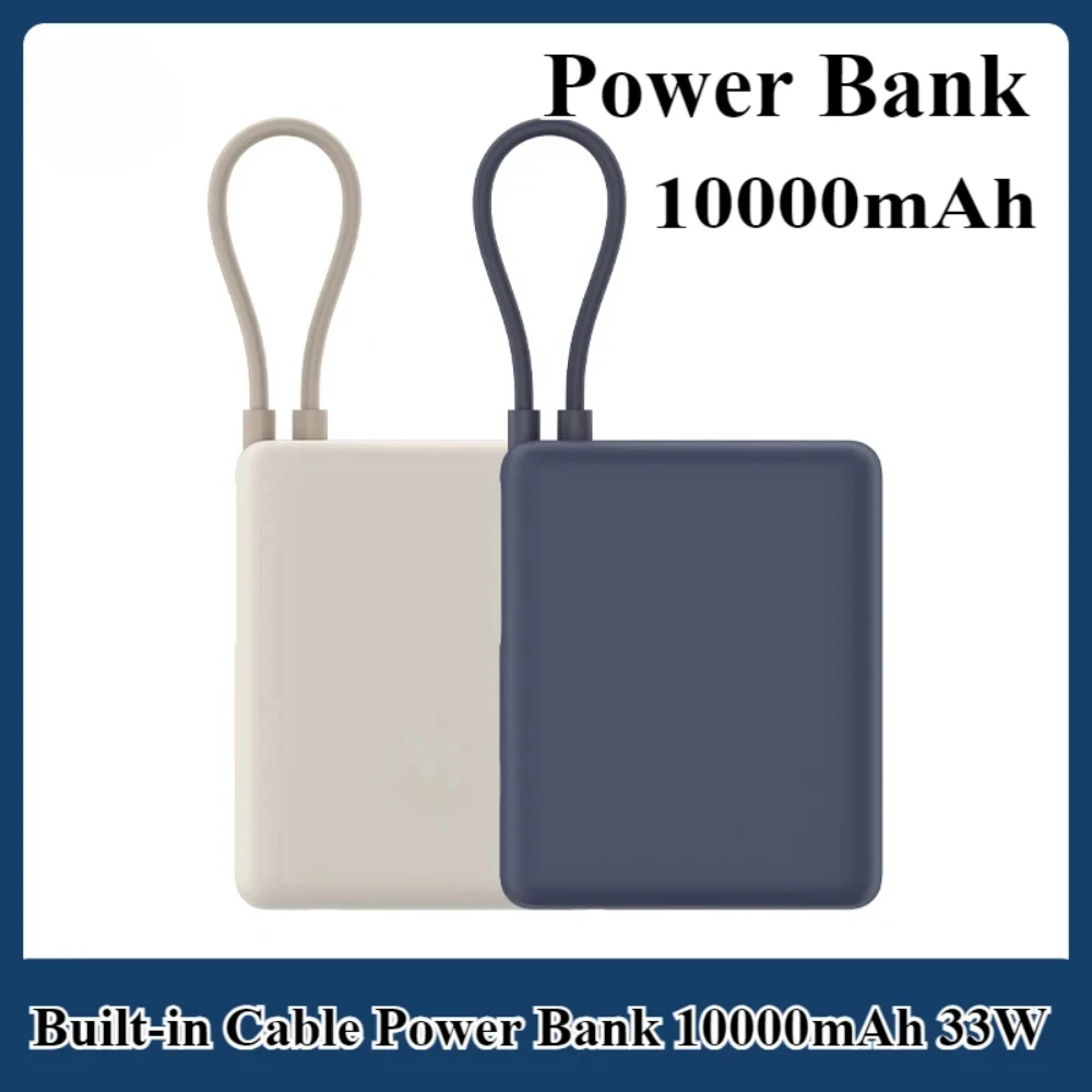 10000mAh Power Bank 33W PB1033MI USB-C Tweeweg snel opladen Draagbare Powerbank Ingebouwde kabel Ondersteuning PD3.0 PPS Apple2.4