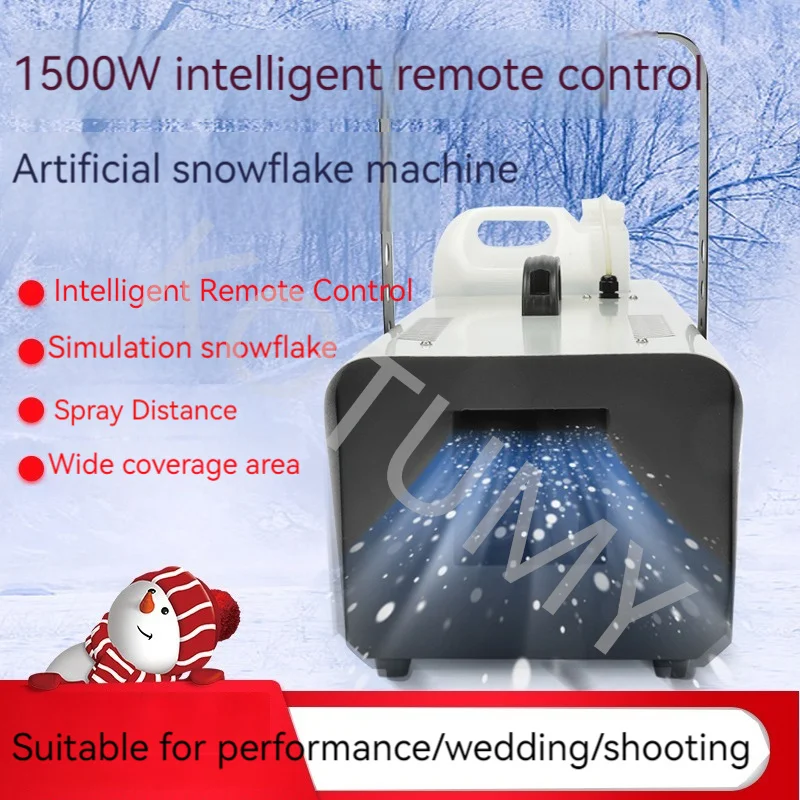 1500w Snow Machine Snowflake Machine with Wireless Remote Control for Christmas Wedding Kids Party Stage Effects