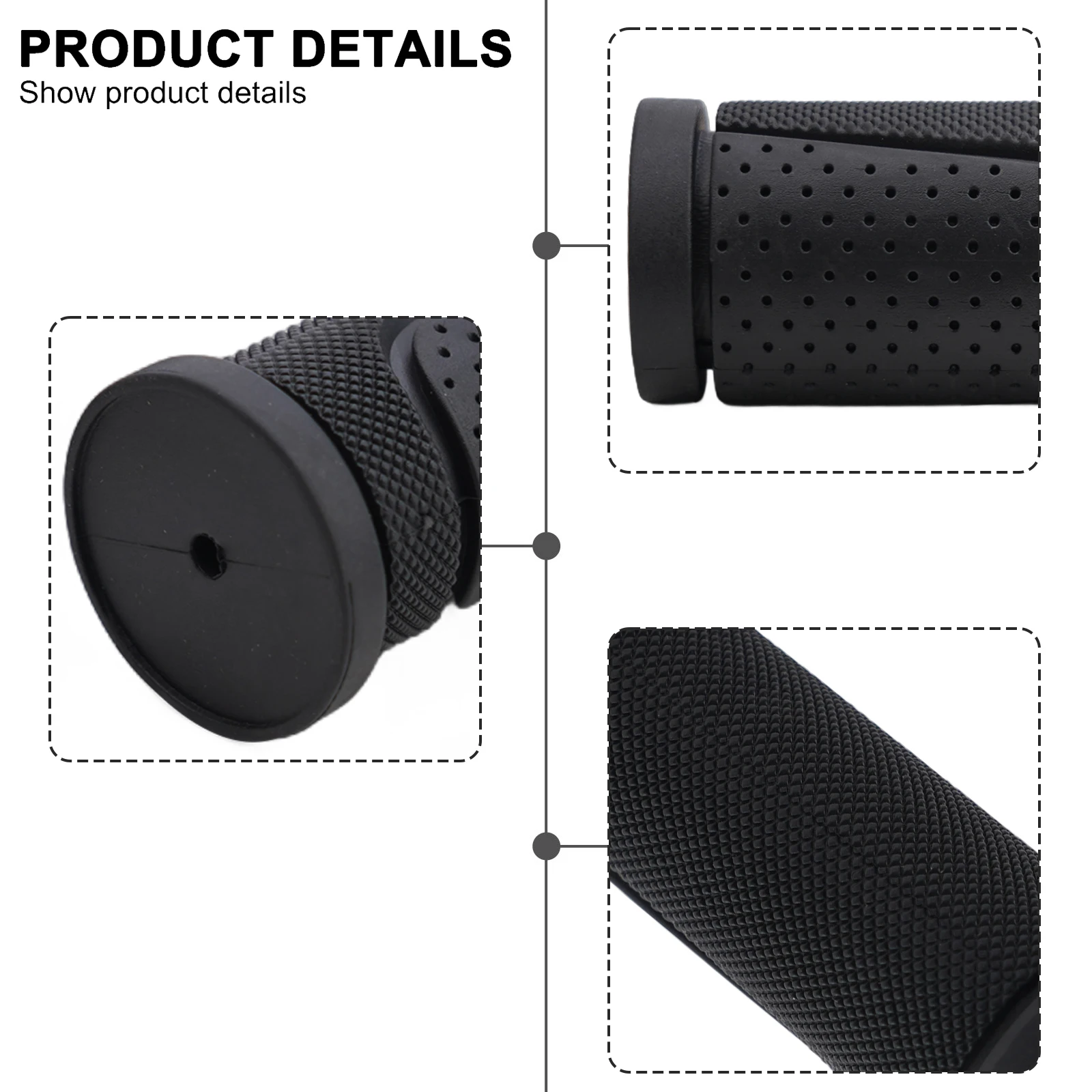 1 Pair Grips Glove Handlebar Grips Handlebar Grips Tape & Pads 125/90mm Practical To Use Anti-skid Bike Black