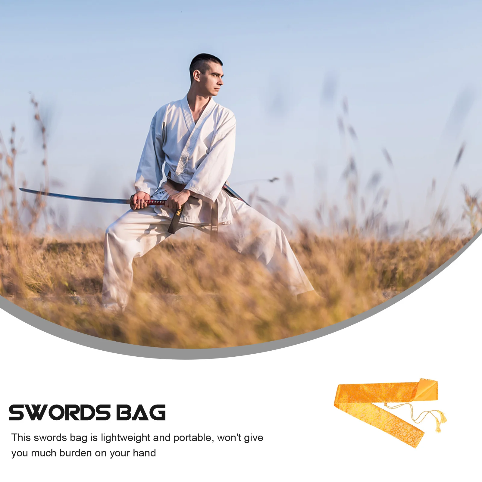 

Japanese Tai Chi Sword Storage Bag Thick Silk Protective Pouch Lightweight Portable Long Sword Carry Case