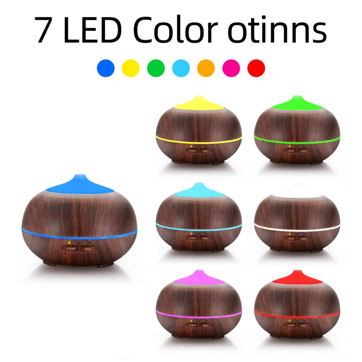 Ultrasonic Aromatherapy Diffuser & Humidifier  7 Color LED Lights, 3 Timer Settings, Large Room Coverage for Home, Office, Bedro