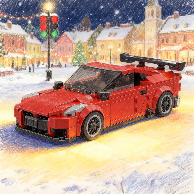 

404pcs MOC Nissan GTR R35 Red City Champions Model Building Blocks Creative DIY Gift Display Decor Assemble Premium Adult Kids