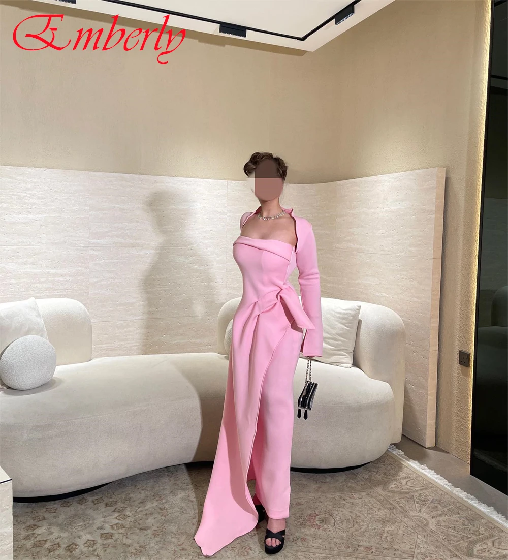 Customized Chiffon Strapless Mermaid Long Sleeves Evening Dress Fashion Prom Dresses Temperament Special Occasion Gowns