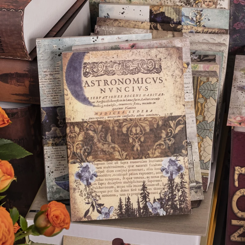 Yoofun 100 arkuszy duży rozmiar Vintage Scrapbooking materiał dekoracyjny papiery papier informacyjny do dziennika pamiętnik Craft Retro biurowe