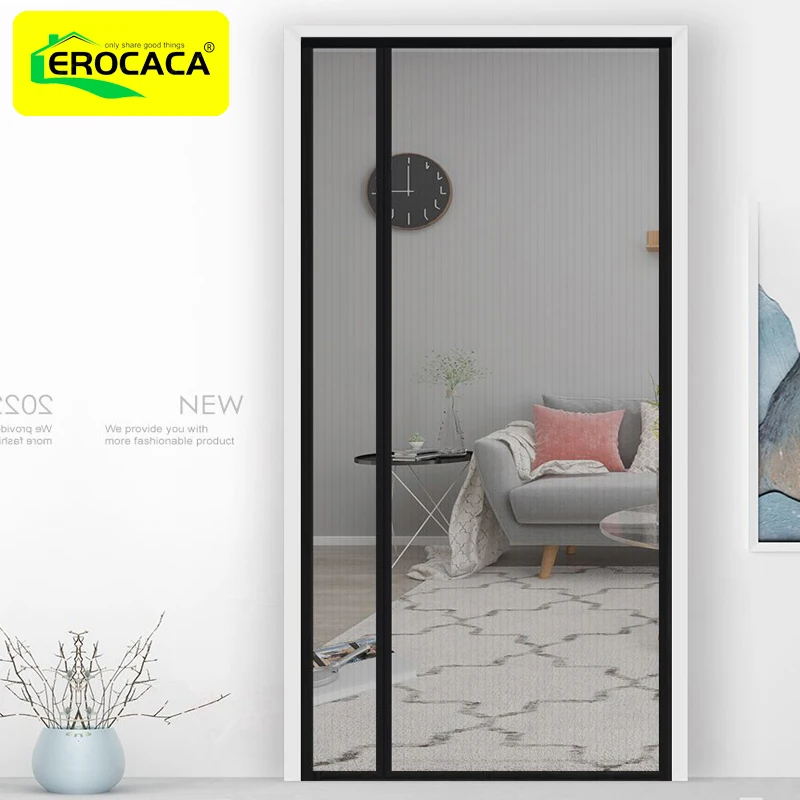 

EROCACA Side Open Magnetic Door Screen Mosquito Net Custom Curtain Fly Insect Anti-mosquito Invisible Mesh For Summer Indoor