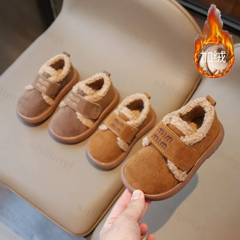 Winter Children Cotton Shoes 2025 Girl Plush Warm Cotton Boots Children Short Snow Boots Kids Botas Lightweight Comfortable Shoe
