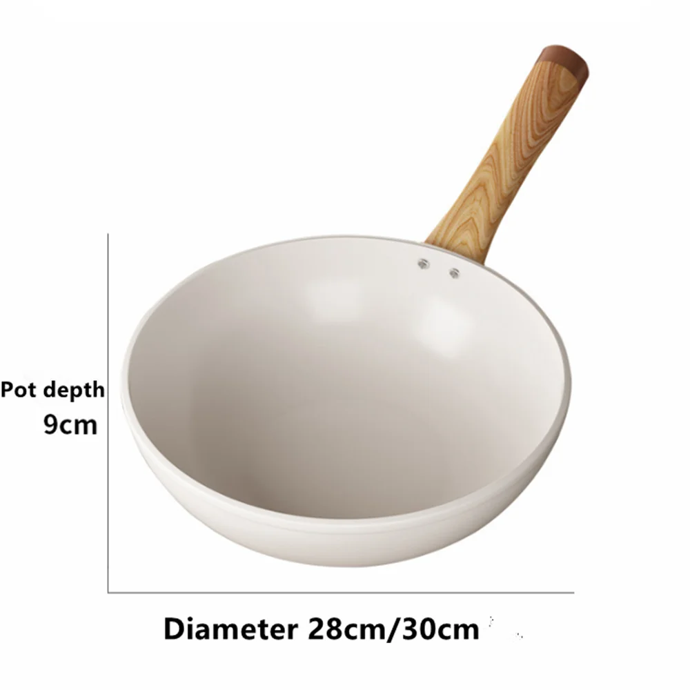 Ceramic Non-Stick Pan Wok Pan Home Steak Skillet Pancake Fried Induction Cooker Gas Stove Special Saucepan Nonstick Frying Pan