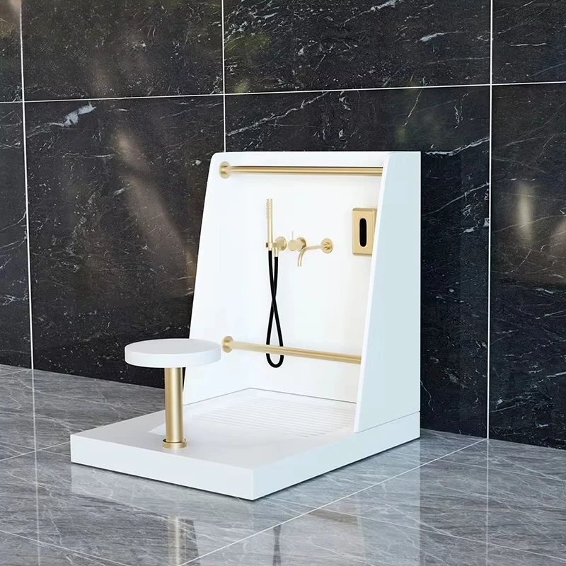 Automatische moderne design kunststof Wudu-voetwasser met eenvoudig te reinigen gebedskraan met één gat, geschikt voor