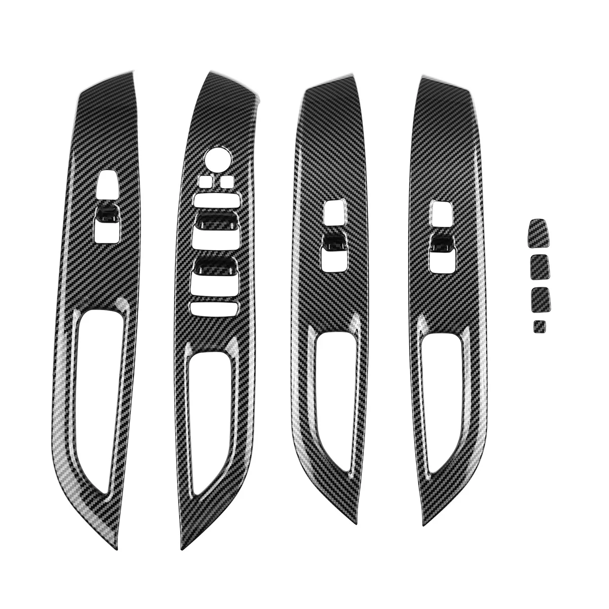 Car Carbon Fiber Window Glass Lift Button Switch Cover Trim Door Armrest Panel for Hyundai Tucson 2022 2023 US Version