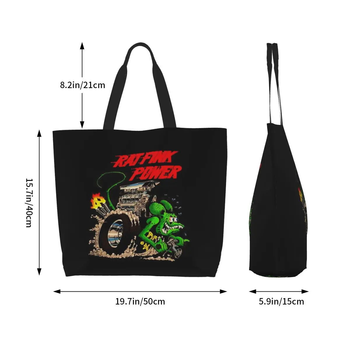 Tales Of The Rat Fink Anime Shopping Tote Bag Canvas Large Capacity Shoulder Bags Shopper Grocery Handbag for Women