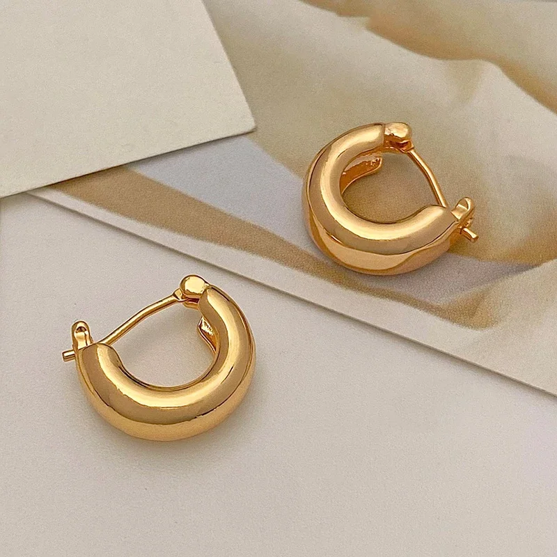 

Real 925 Sterling Silver Minimalist Half Circle Letter U Hoop Earrings for Women Trendy Fine Jewelry Personality Accessories