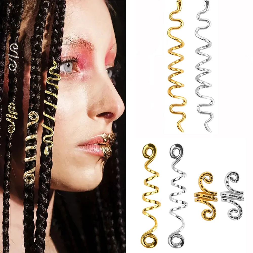 6 Stuks Vlecht Haaraccessoires Keltische Haar Sieraden Legering Dreadlock Accessoires Loc Haar Manchetten Slang Haar Clips Voor Vrouwen En Meisjes