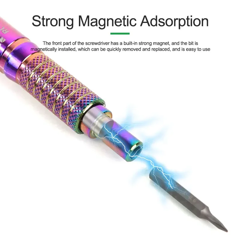 RELIFE RL-723 5in1 Strong Magnetic Super-hard Alloy Steel Screwdriver Suitable for Mobile Phone Disassembly Repair Screwdriver