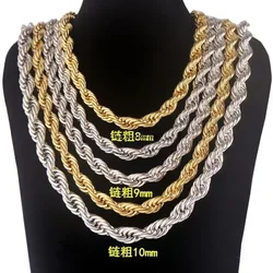 7/8/10mm Dog Collars Twisted Chain Gold Silver Color Metal Basic Chains Puppy Pet Accessories  Bouledogue Français Harnais