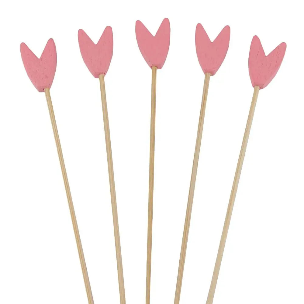 

Premium 3.9"" Decorative Pink Tulip End Cocktail Fruit Sandwich Picks Skewers For Catered Events, Holiday'S, Restaurants Or