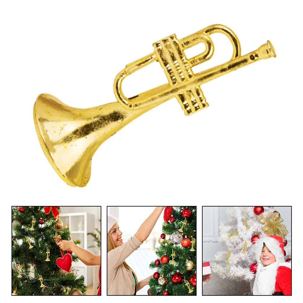 Photo Garland Musical Instrument Model Trumpet Wreaths Miniature Landscape Prop DIY Decor