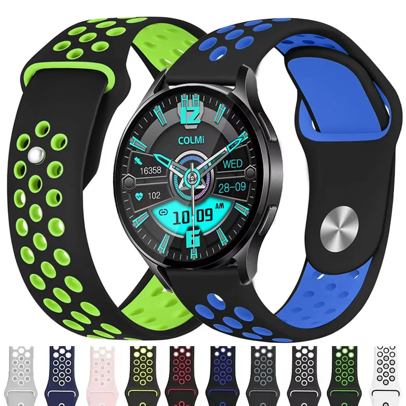 20mm Colorful Silicone Strap For COLMI i28 Ultra Smartwatch Breathable Sport Wristband For COLMI i28 Ultra Bracelet Correa Band