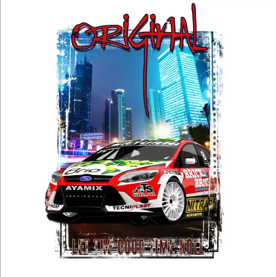 الكلاسيكية الأمريكية عشاق السيارات التركيز Gr.B رالي سيارة رالي الكلاسيكية سيارة الشباب قمة الموضة خطابات طباعة الرجال القطن المطبوعة تي شيرت #2