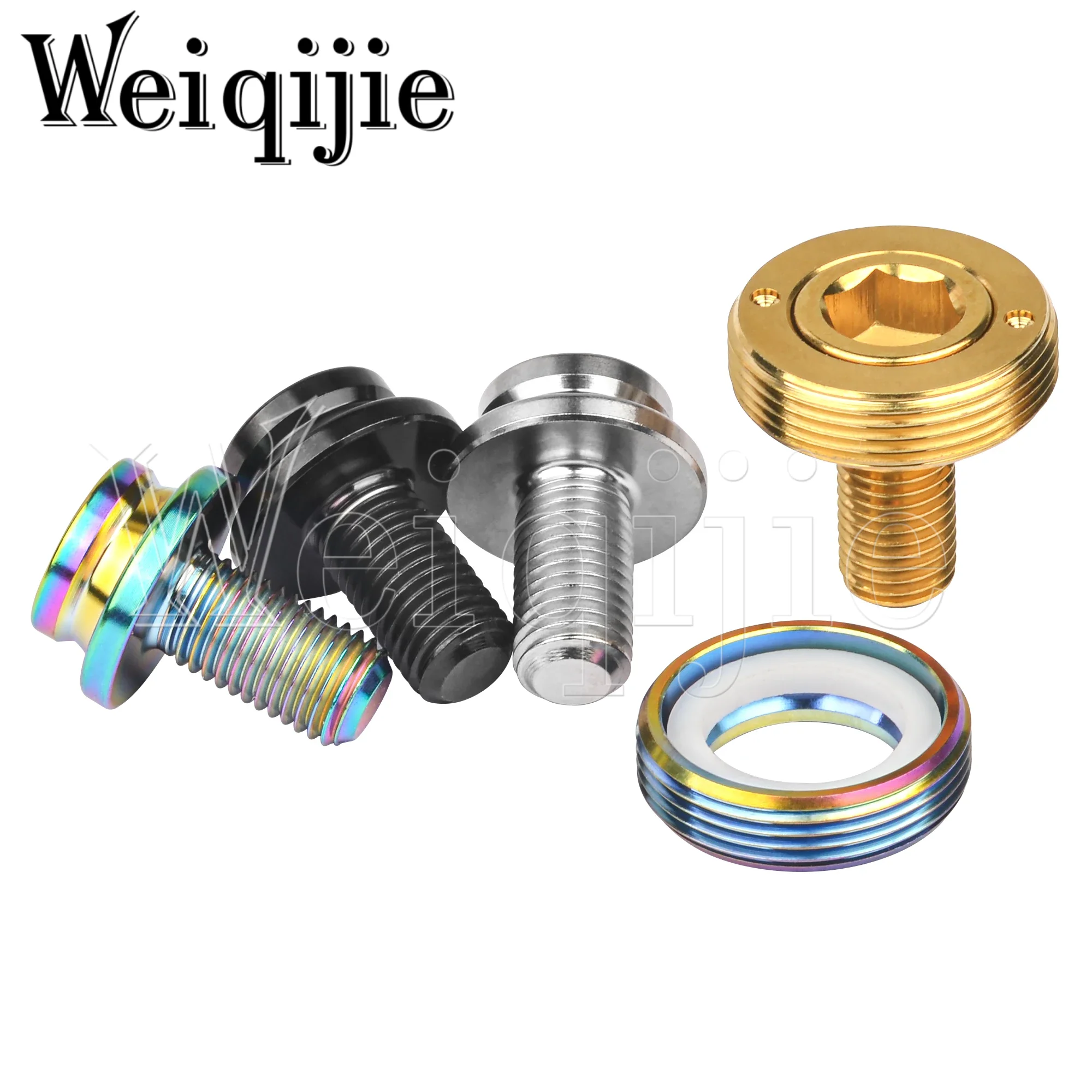 Weiqijie Titanium Bolt M8x15mm Center Axle Screw Bicycle Sprocket Bottom Bracket Crank Fixing Screw