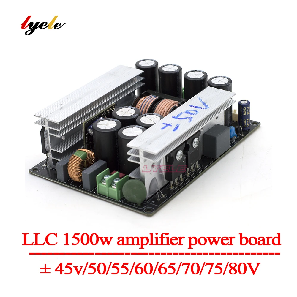 Amplificador Lyele-potência 1500w Soft Switch Power Board Tensão de Saída Dupla ± 45v80v Amplificador de Áudio Faça Você Mesmo Alta Potência