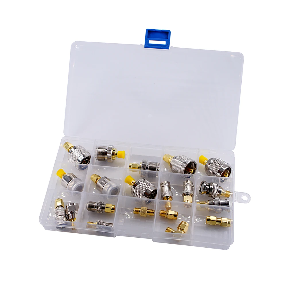 20pcs SMA to SMA BNC N F UHF Type Connectors Kits RF Adapter 20 Type,SMA Female to F Male,SMA Female to SO239 PL259  N  BNC