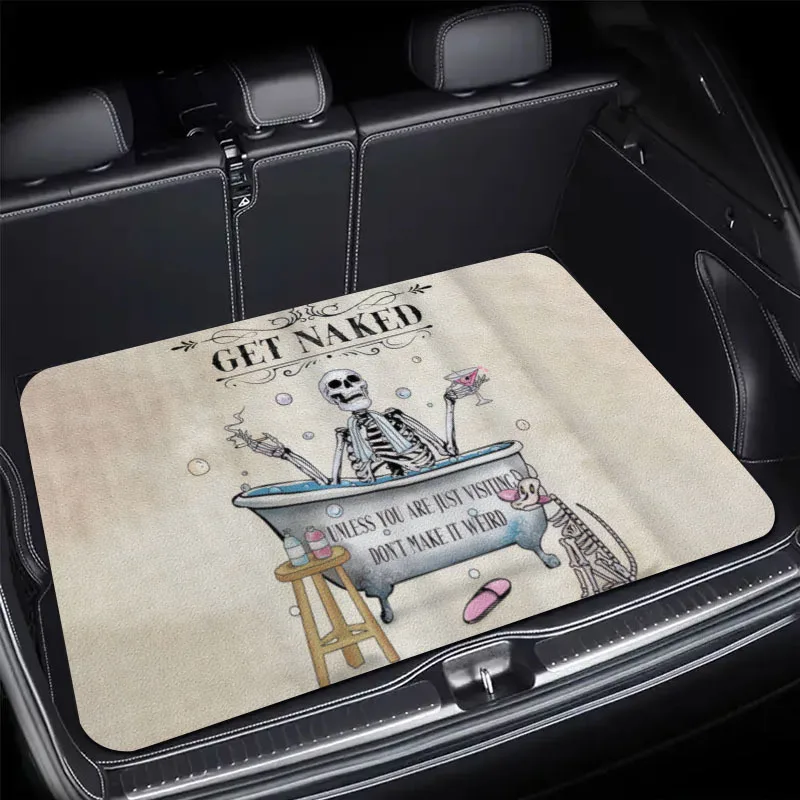 

Universal Car Floor Mat Skeleton Bathtub Design Funny Halloween Style Non-Slip Waterproof Auto Carpet for Sedan CUV SUV Interior