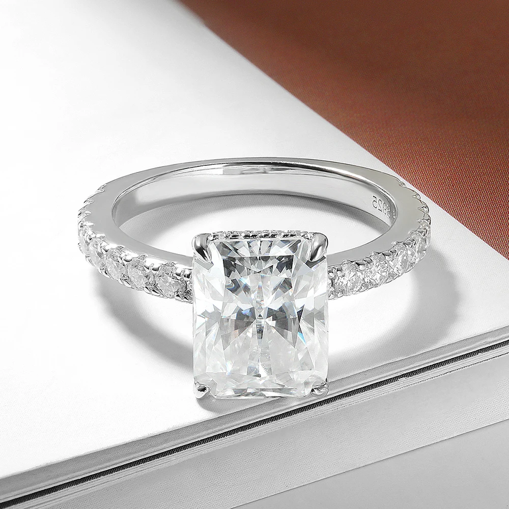 

Кольца HORRIPAL 4CT D VVS1 с изумрудной огранкой из муассанита для женщин, серебро 925 пробы, для свадебных торжеств, ювелирные изделия высокого качества