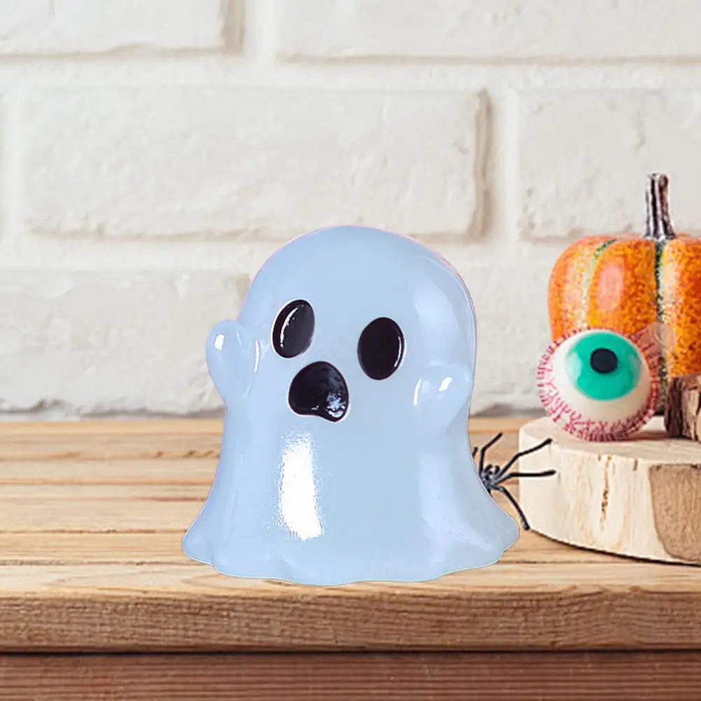 Spooky Halloween Ornaments Resin Ghost Figurines Halloween Ghost Figurine Set with Mini Owl Ornament Pumpkin for Microlandscape