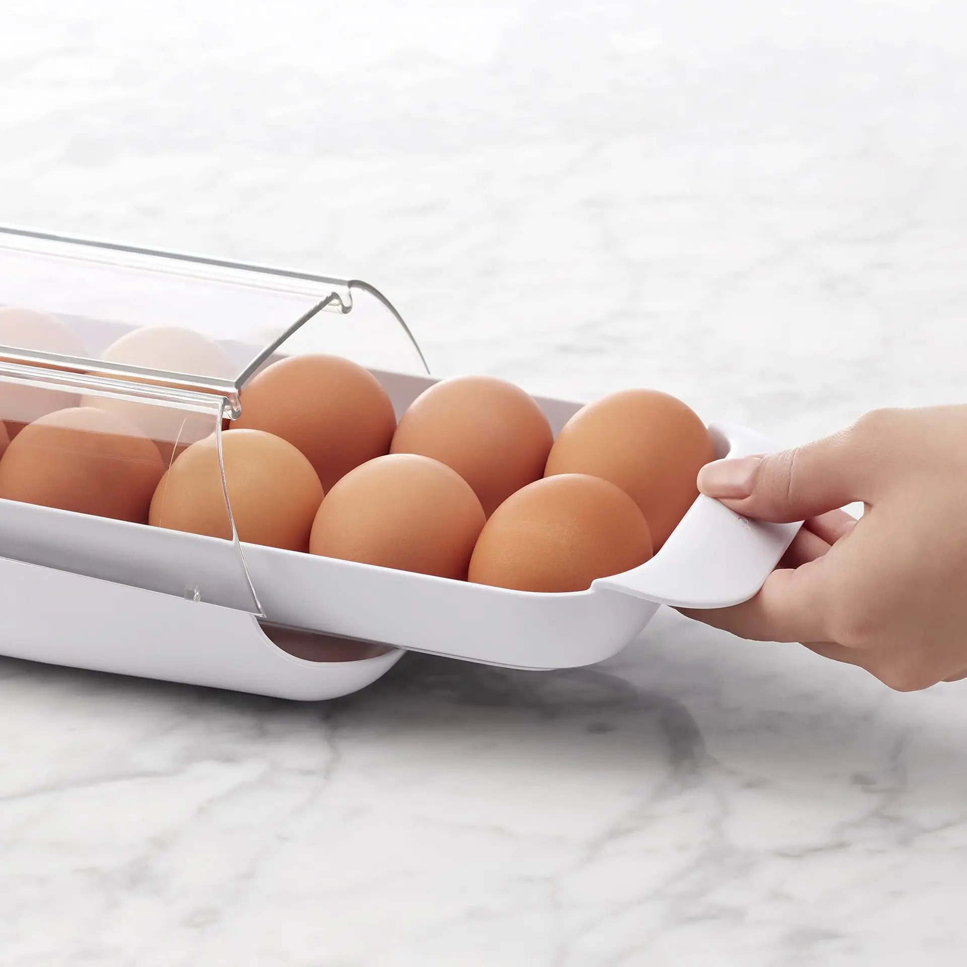 Automatic Egg Rolling Rack Storage Box Egg Dispenser Circular Object Storage Box, Refrigerator Food Organizer Kitchen Tools