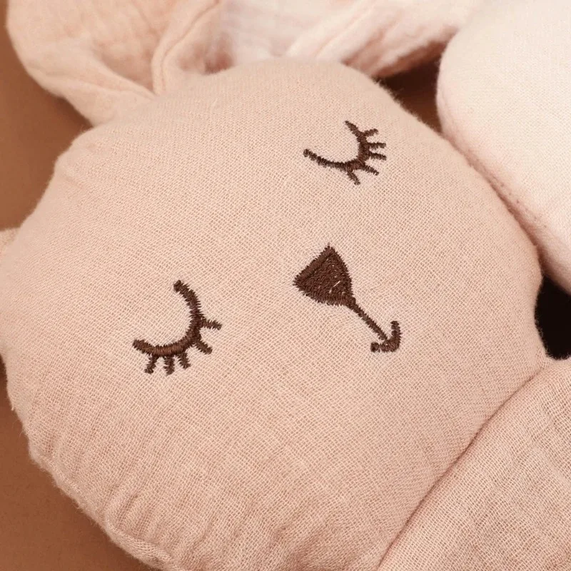 Personalized Name Gauze Baby Towel Bunny Ear Rabbit Doll Baby Comforters Blanket Soothing Towel Security Blanket Doudou