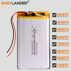 3.7V 2000mAh 504070  Lipo Lithium Li-ion Polymer Battery 524072 Batteries 304070 404070 604070 704070 804070 904070 104070