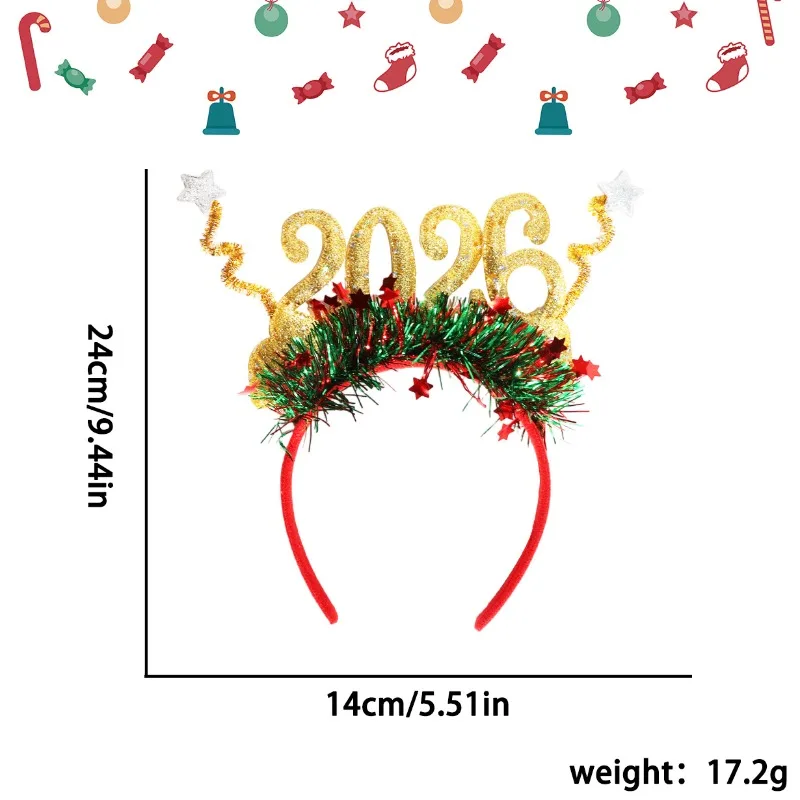 2026 عيد الميلاد ليلة رأس السنة الرقمية عقال الديكور الإبداعية حفلة بسيطة اللون قطاع بيئيا عيد الميلاد الملحقات #6