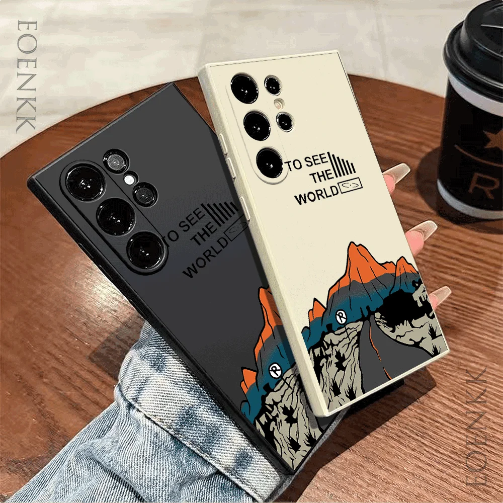 삼성 갤럭시 S24/S23/S22/S21/노트 20/10 라이트용 세계 실리콘 케이스 보기 - 슬림한 낙하 방지 TPU 커버, 패션 선물