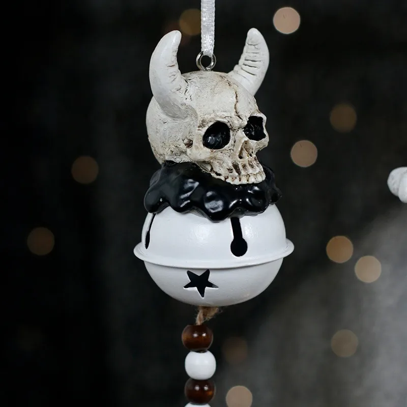 

2026 Gothic Demon Wind Chime Scary Halloween Decorations Ins Spooky Home Party Hanging Ornaments For Halloween Party