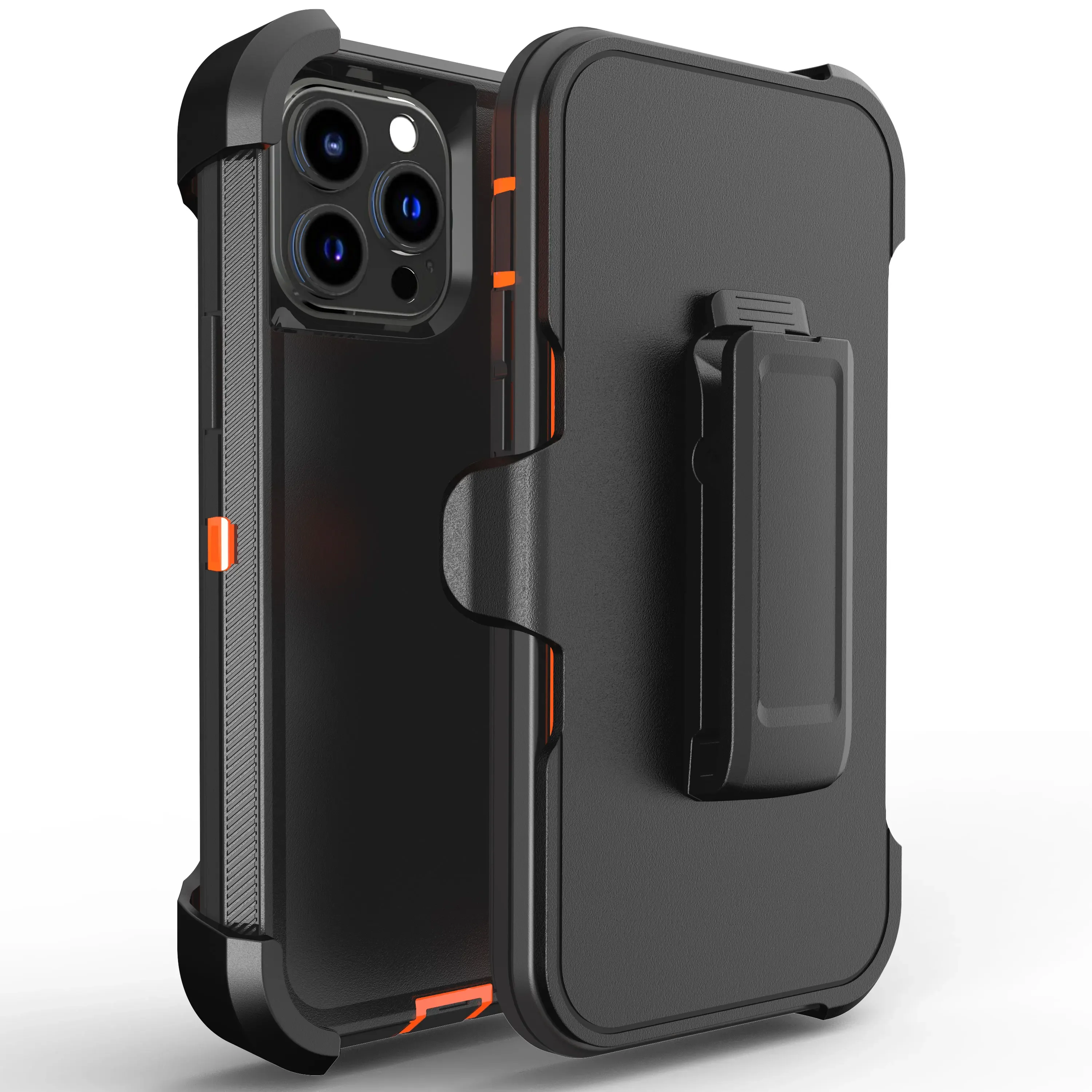3-in-1 Robuste Panzer-Schutzhülle Stoßfest für iPhone 17 16 Air 14 13 12 11 15 Pro MAX SE 6 7 8 PLUS mit Gürtelclip und Box-Cover – Detail 6