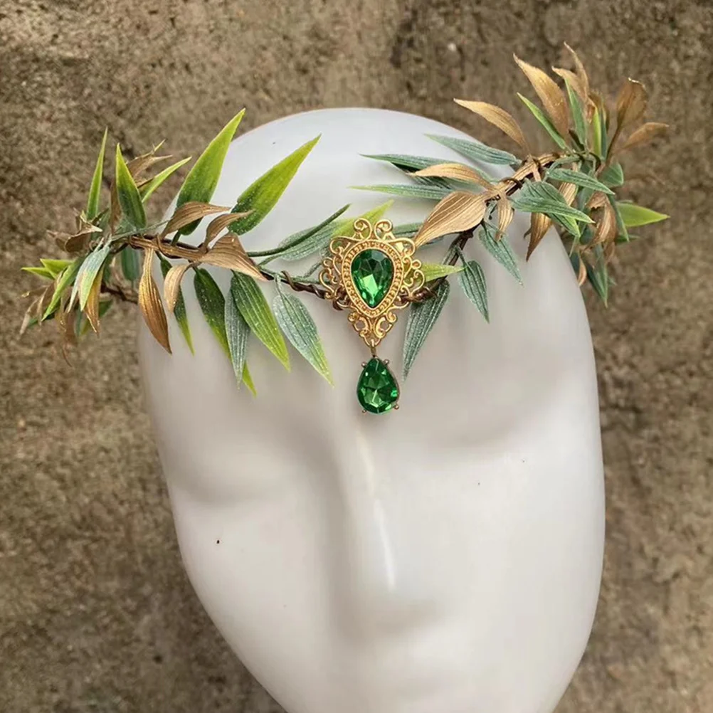 

Simulation Leaf Crown Bride Hair Hoop Fairy Headband Party Decorative Leaf Headpiece Bridal Hair Accessories Lightweight