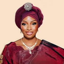 Turban de Mariage pour Femme Africaine, Cravate Injsauna Brute, pour Déficit existent, Pièce de Sauna pour ix, Nigeria