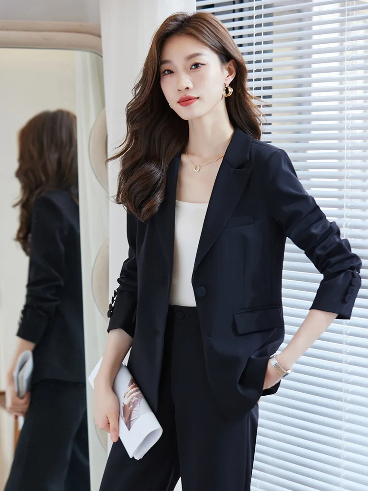 Formal Blazers Feminino for Women Business Work Wear Suits with Pants and Jackets Coat Pantsuit Ladies Professional Trousers Set