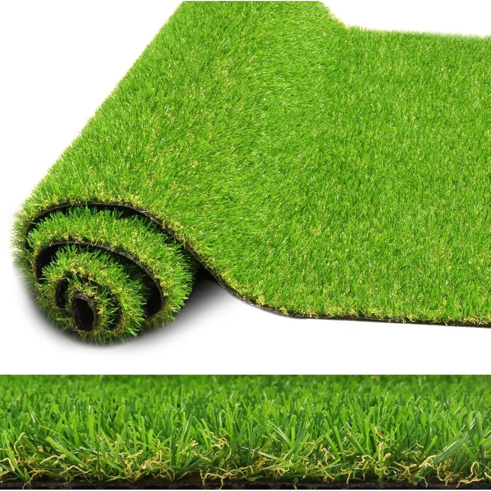 

Realistic Artificial Grass Rug 10 FT X 12 FT Fake Faux Turf Grass,Indoor Outdoor Patio Garden Drain Holes, Rubber Backing