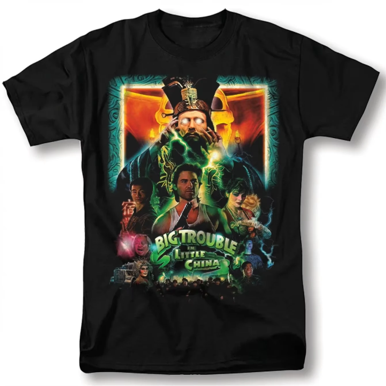 Men's Vintage Big Trouble in Little China Graphic T-Shirt 80s Martial Arts Film Design with Wang Fu Soft Breathable Fabric