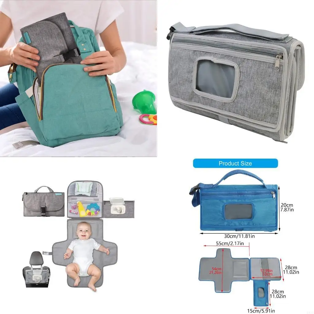

581F Large Waterproof Bamboos Fiber Diaper Changing Mat Portable Foldable Design With Removable Pad For Infants
