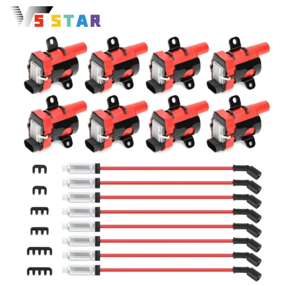 

610-02839 GN10119 8pcs Round Ignition Coil Spark Plug Pack For 2003-2007 Chevrolet Express 1500 2500 3500 4.8L 5.3L 6.0L EL-1050