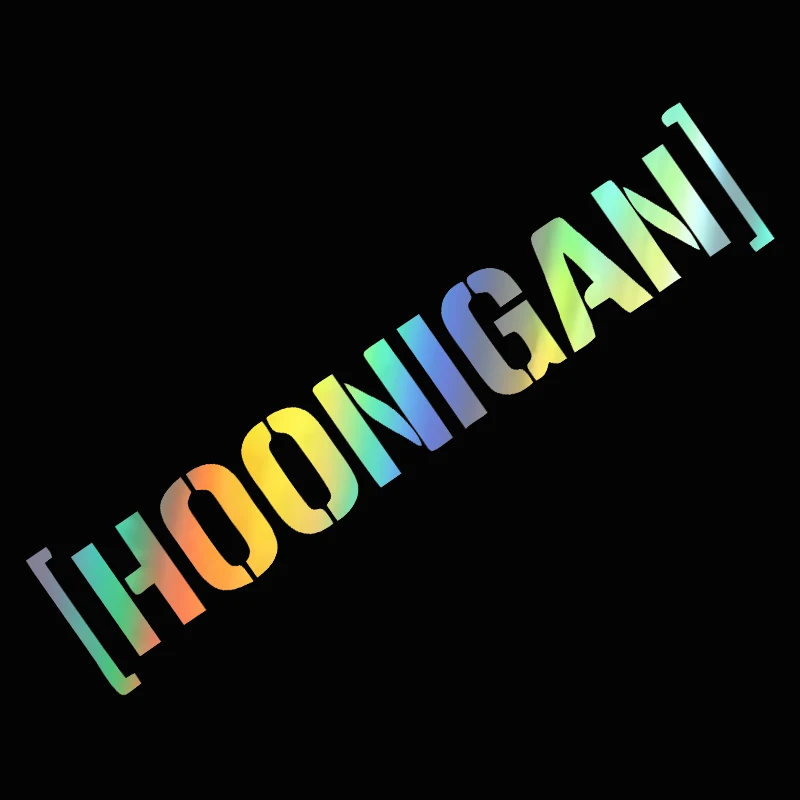 Car interior stickers HOONIGAN fun car motorcycle stickers reflective decoration 2pcs