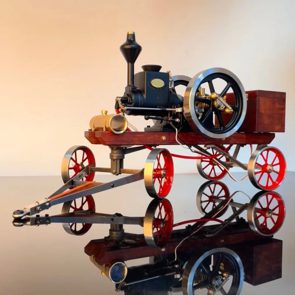 Retro Horizontal Engine Complete Set Including Transport Trolley Frame Startable Stationary Metal Engine Model