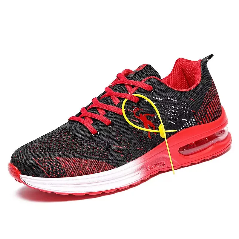 

Flying Fabric Air Cushion Casual Sports Shoes Breathable Lace Up Men Mesh Shoes Fashion No-slip Vulcanize Shoes Tenis Masculino