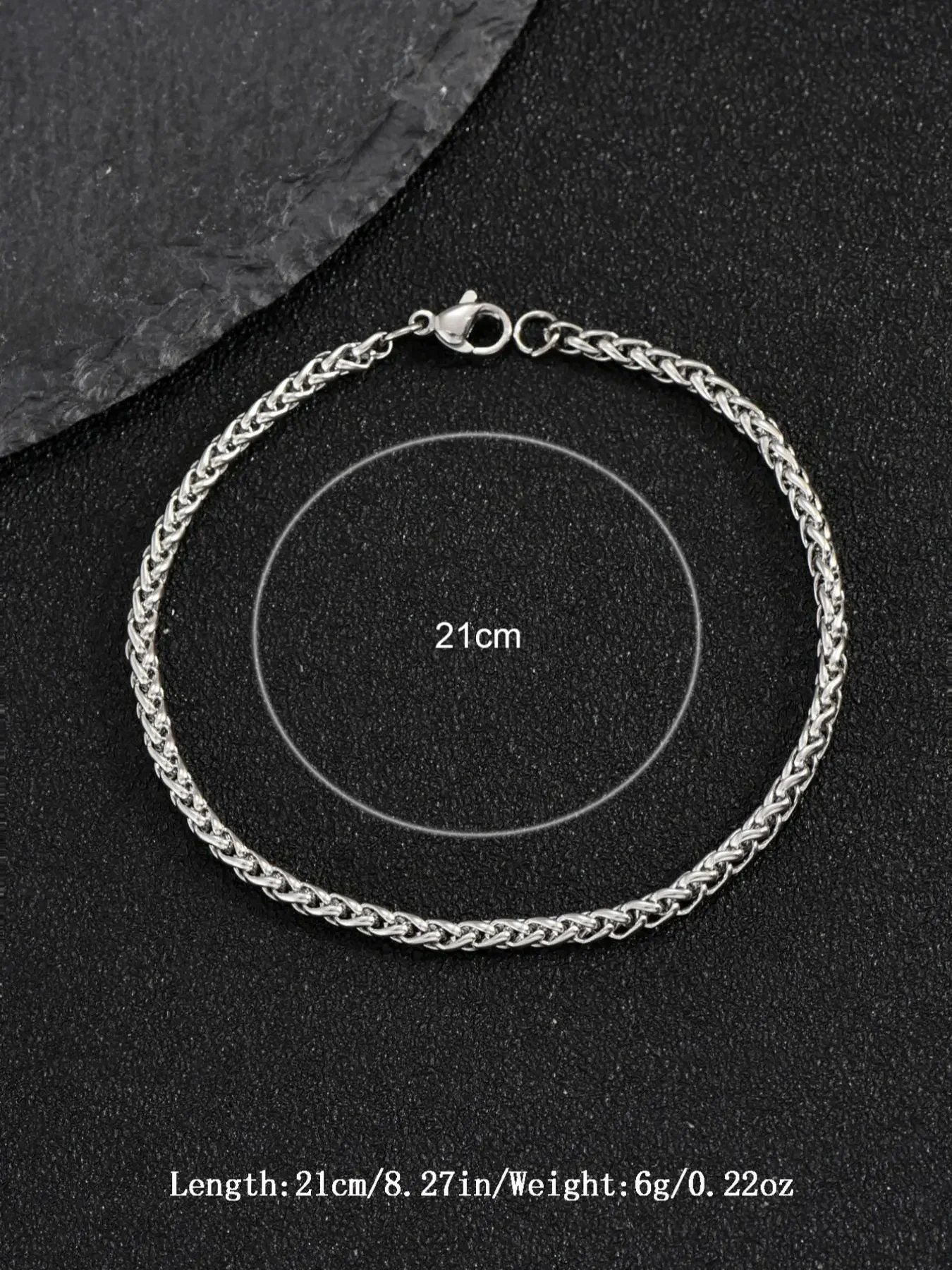 Men's Fashion Stainless Steel Wrist Link Bracelet, 1 Piece Simple Casual All-match Jewelry for Boys, Male Classic Fashion Accessories for Daily Wear, Holiday Christmas Gifts for Men, Fashionable Bracelet, Metal Bracelet